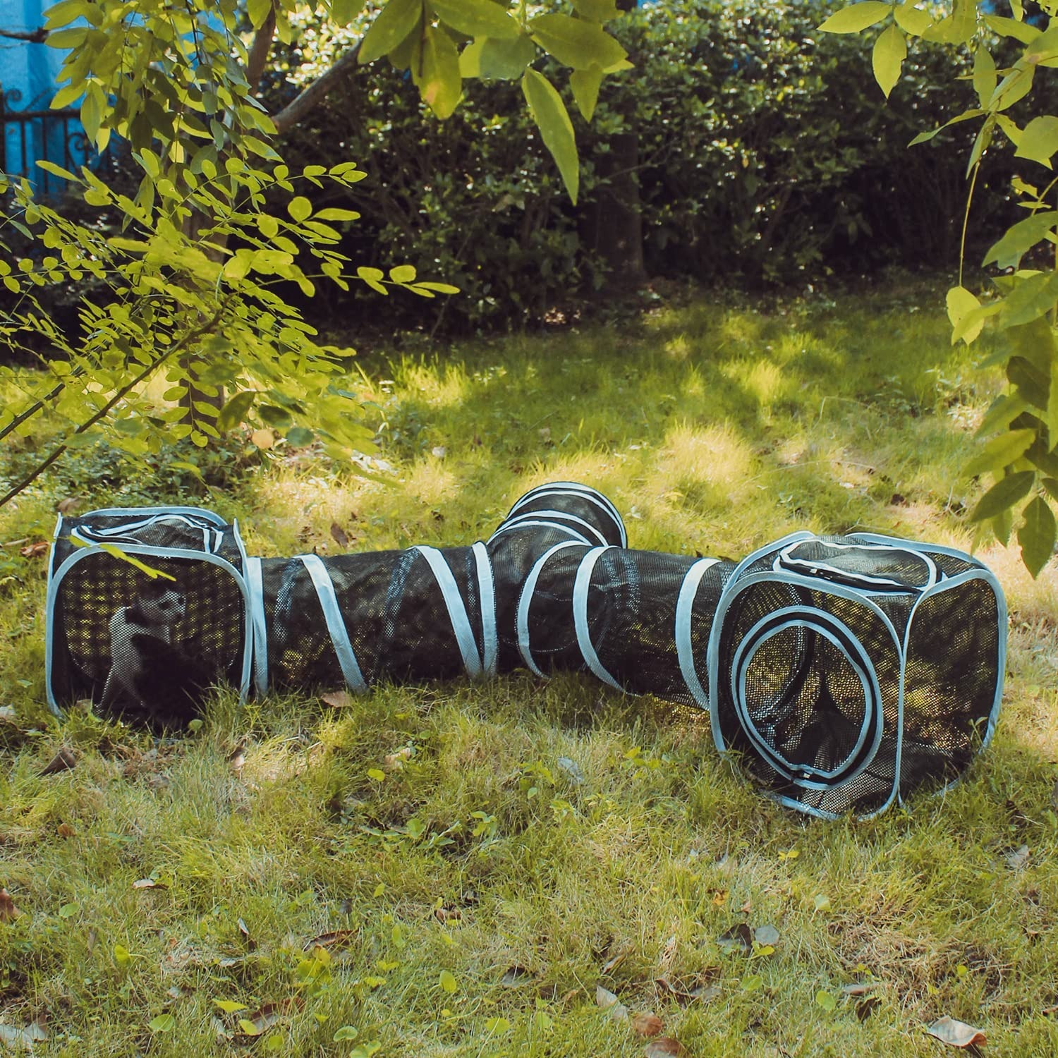 Cat Cube Tunnel Set with 3-Way Tunnel and Two Mesh Cubes