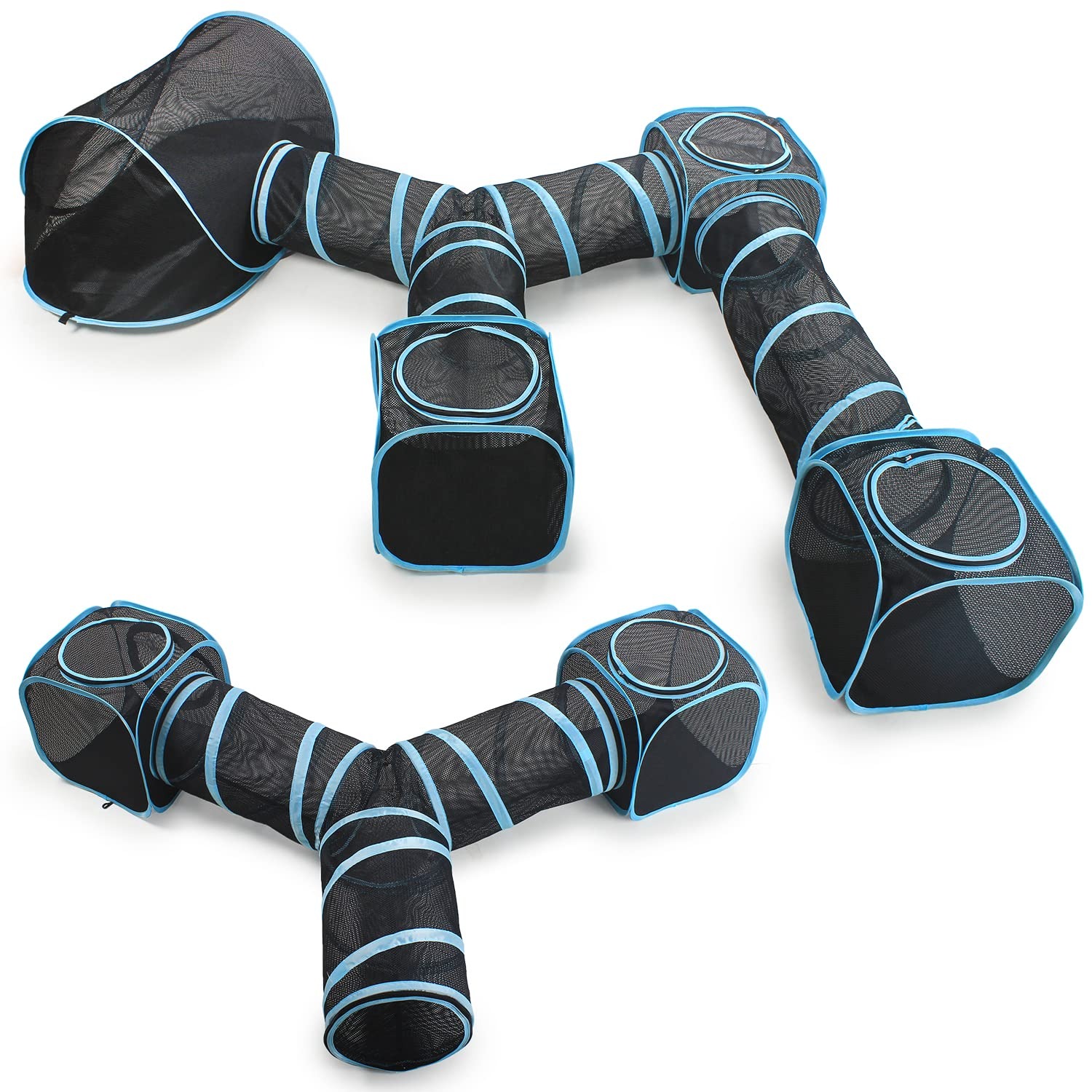 Cat Cube Tunnel Set with 3-Way Tunnel and Two Mesh Cubes: image 7