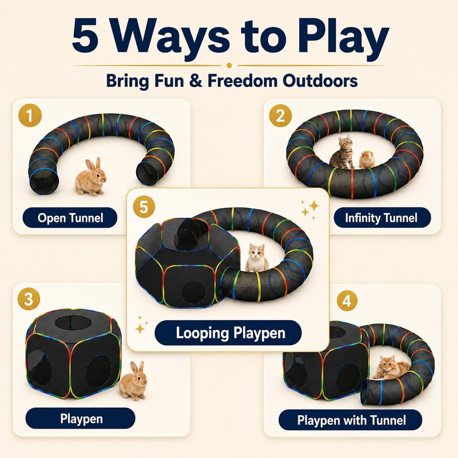 Cat Tent And Tunnel Pop-Up Outdoor Enclosure: image 3