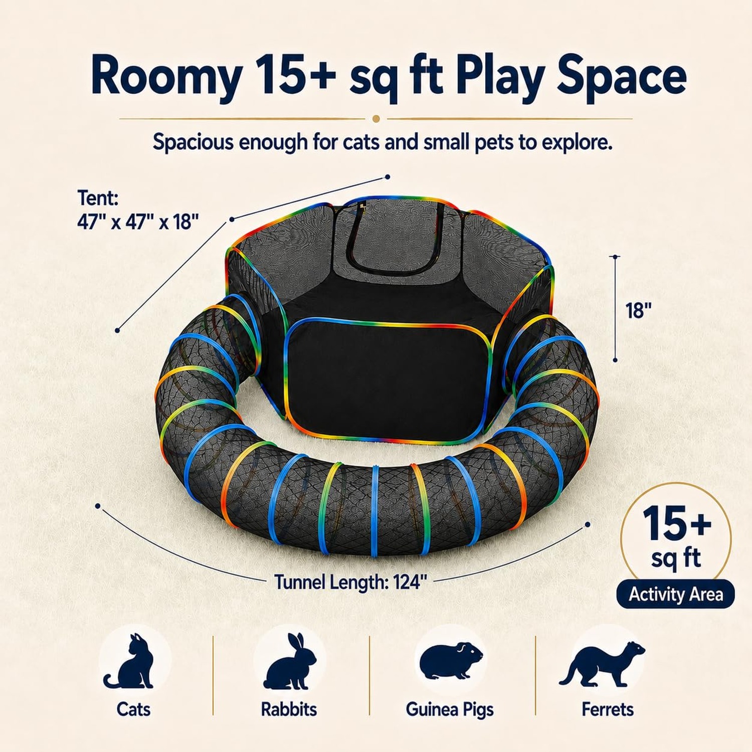Cat Tent And Tunnel Pop-Up Outdoor Enclosure: image 4