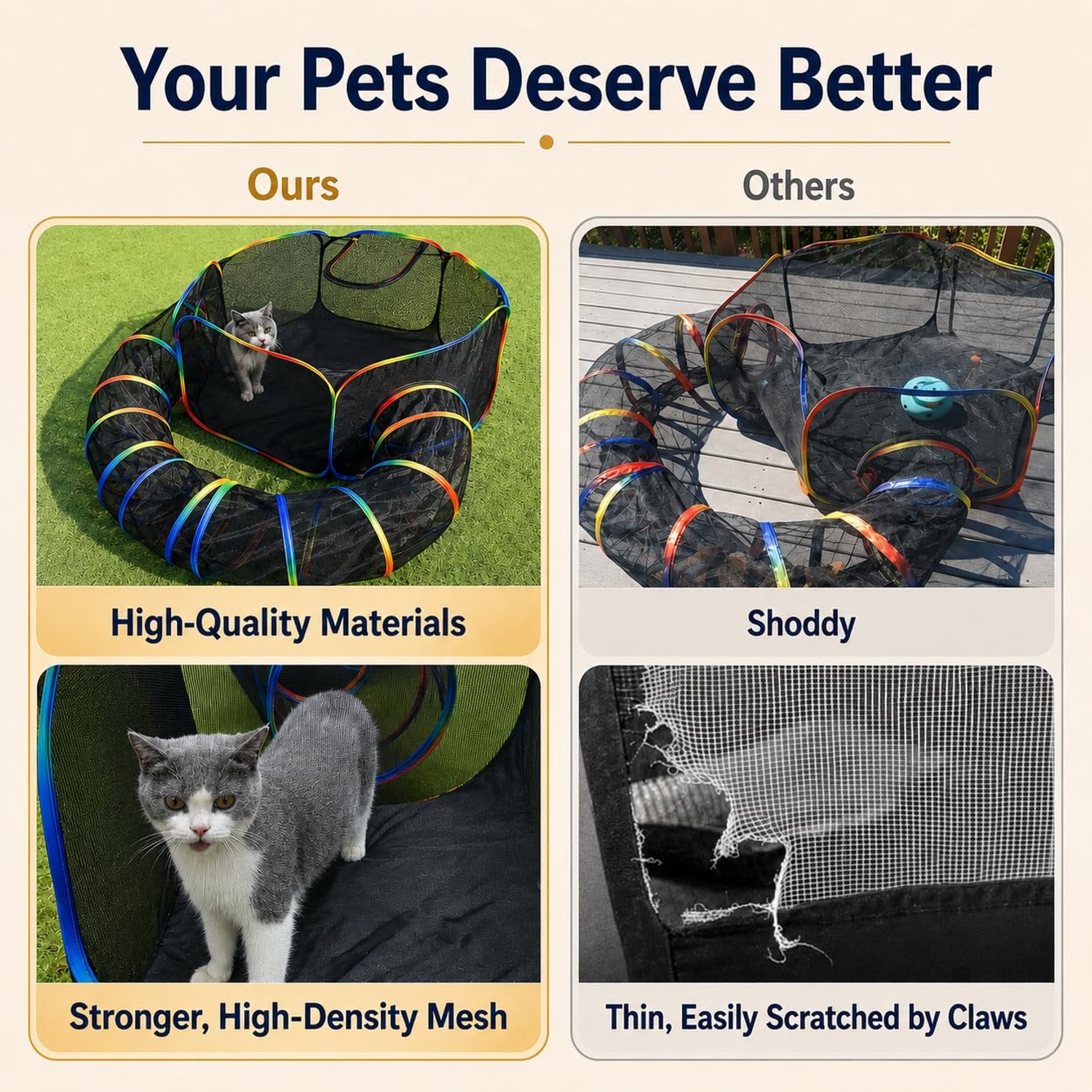 Cat Tent And Tunnel Pop-Up Outdoor Enclosure: image 6