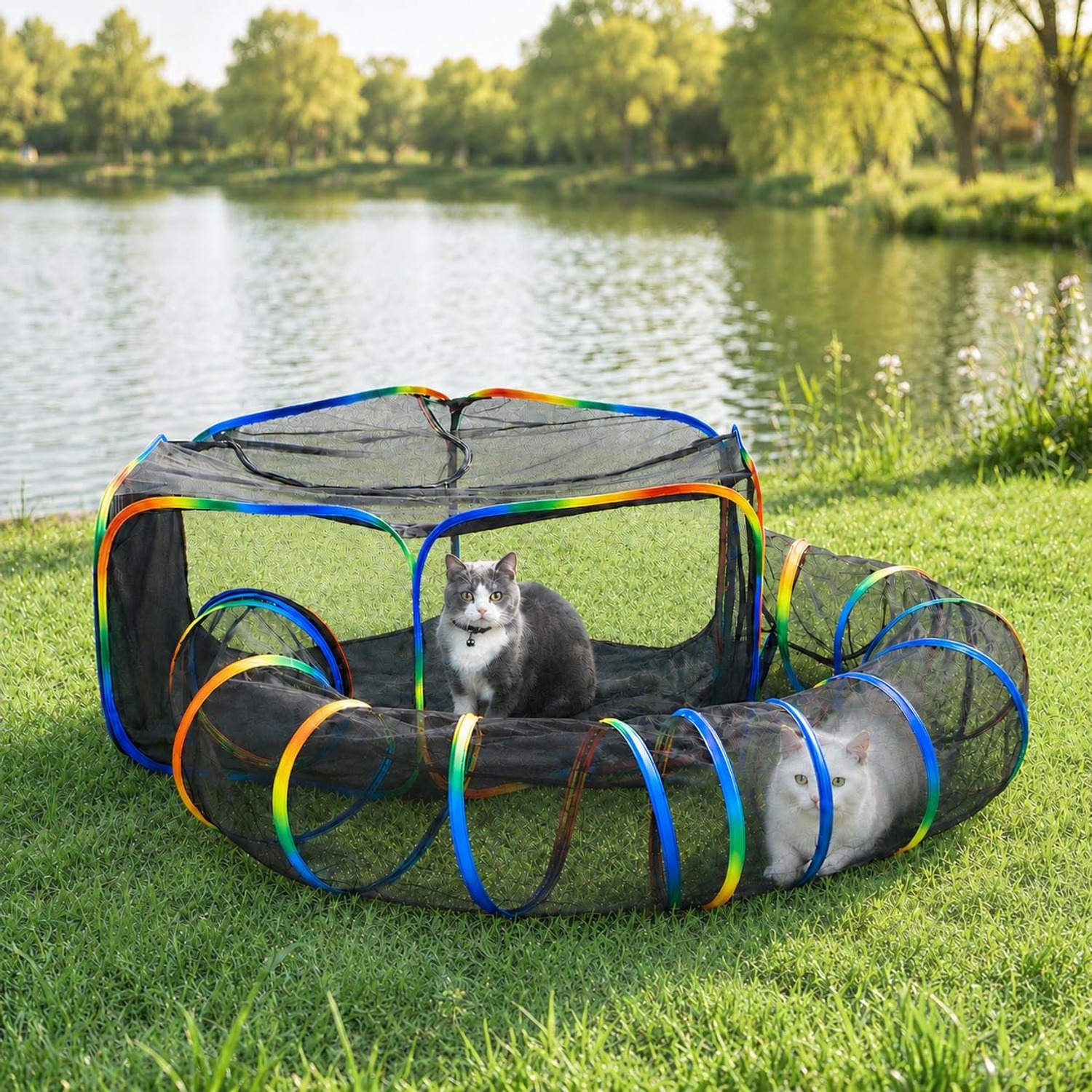 Cat Tent And Tunnel Pop-Up Outdoor Enclosure
