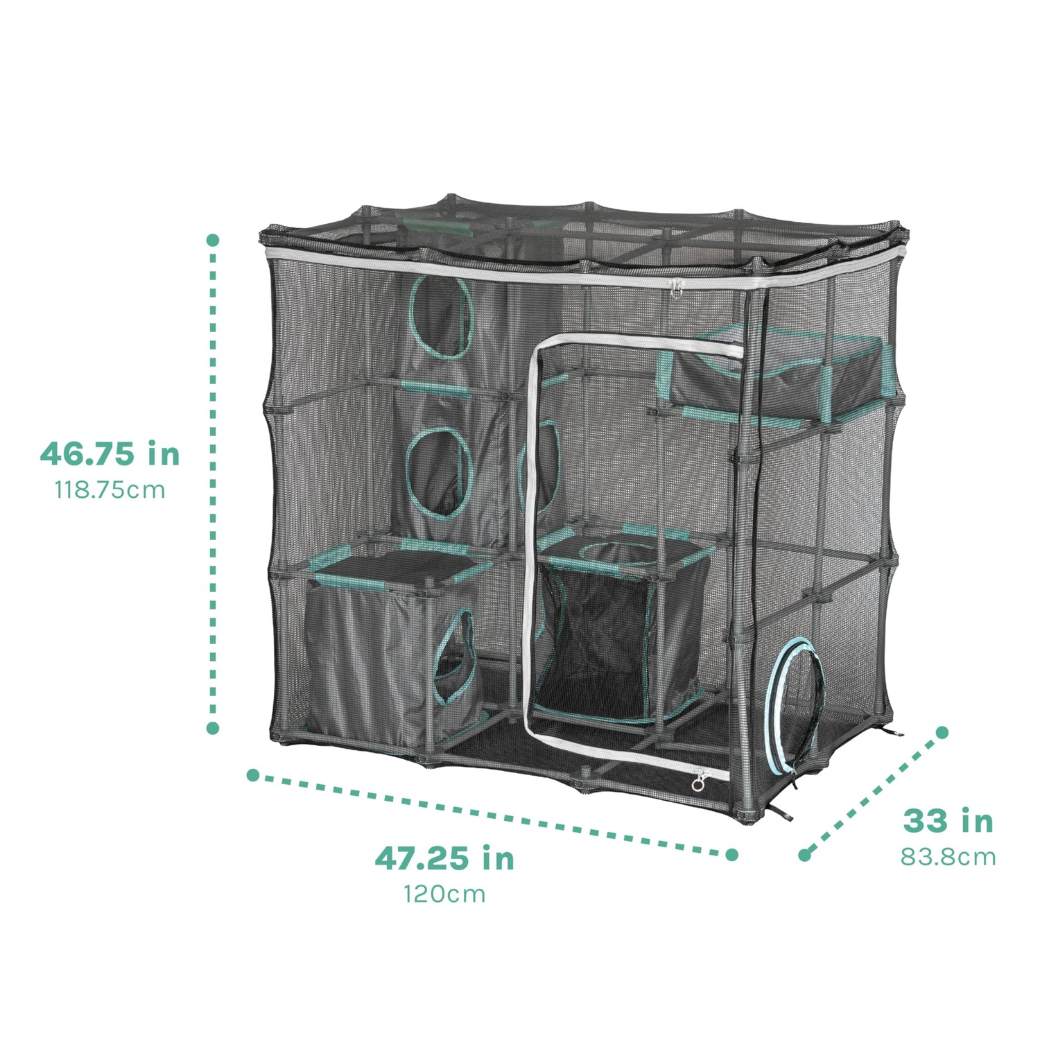 Outdoor Mega Catio Kit with Tunnel Port and Cubby Cubes: image 4