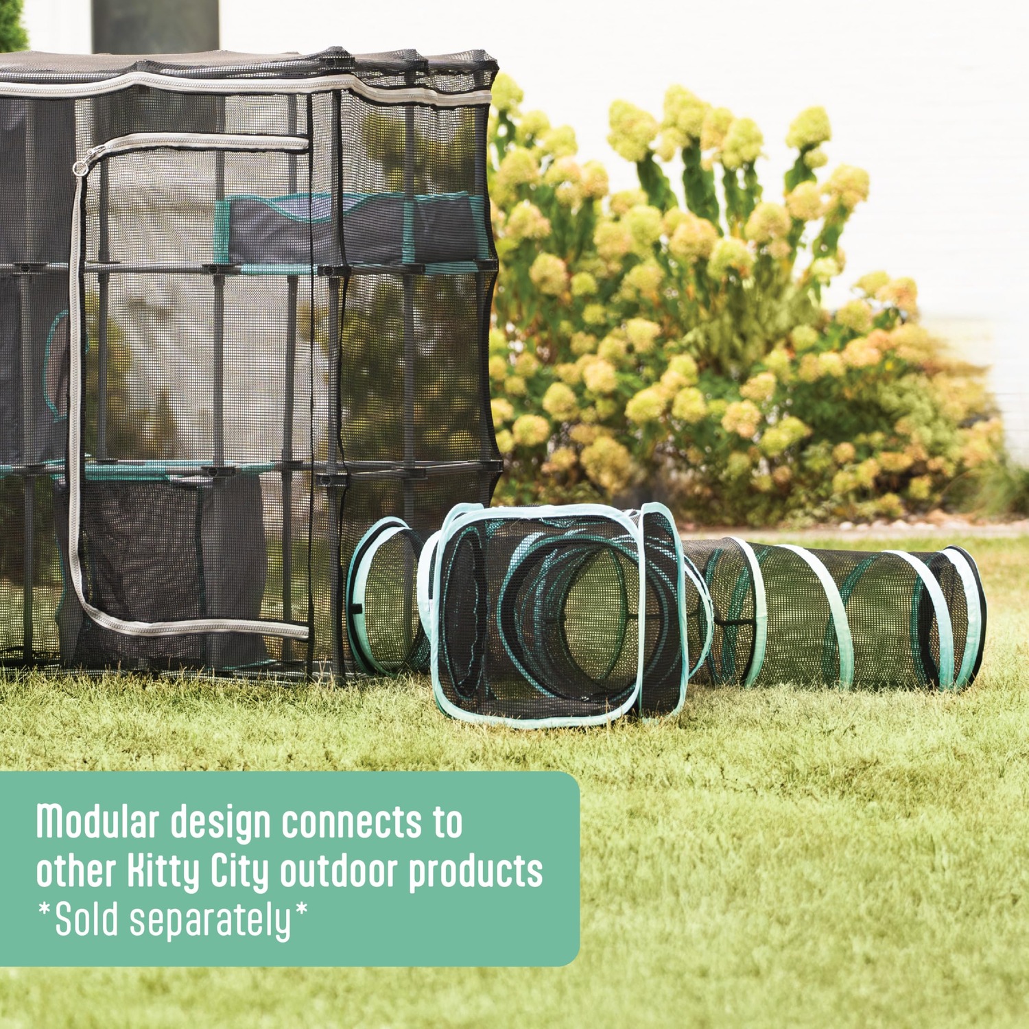 Outdoor Mega Catio Kit with Tunnel Port and Cubby Cubes: image 5
