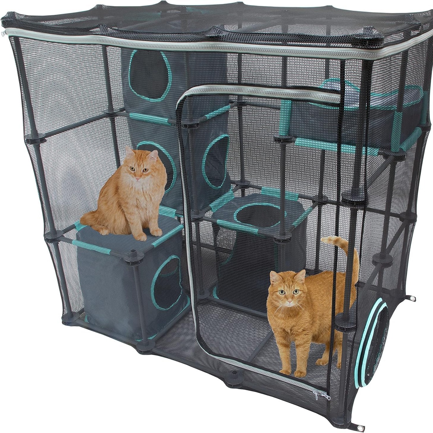 Outdoor Mega Catio Kit with Tunnel Port and Cubby Cubes