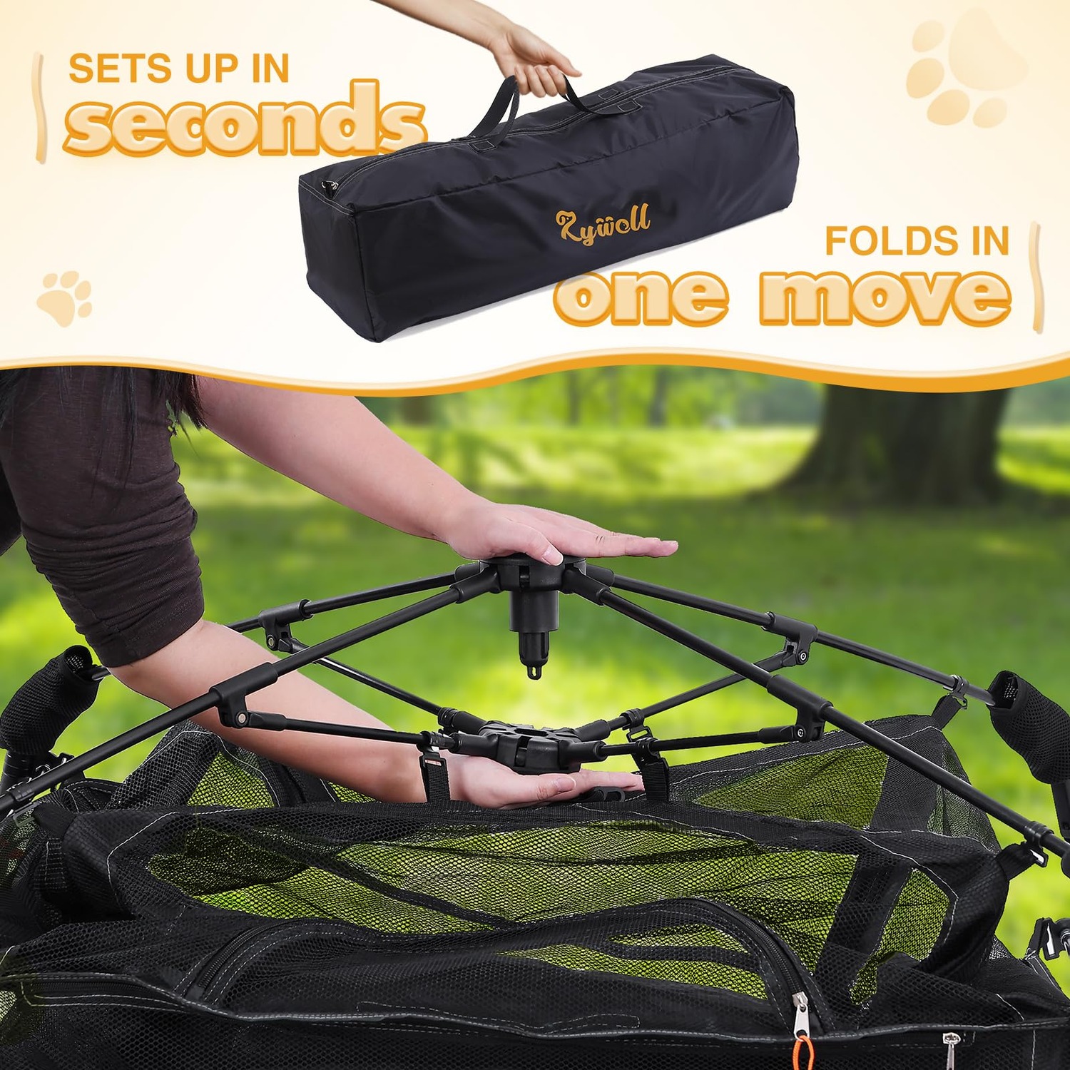 Pop-Up Cat Enclosure, Large 3-Tier Outdoor Cat Tent with Carry Bag: image 4