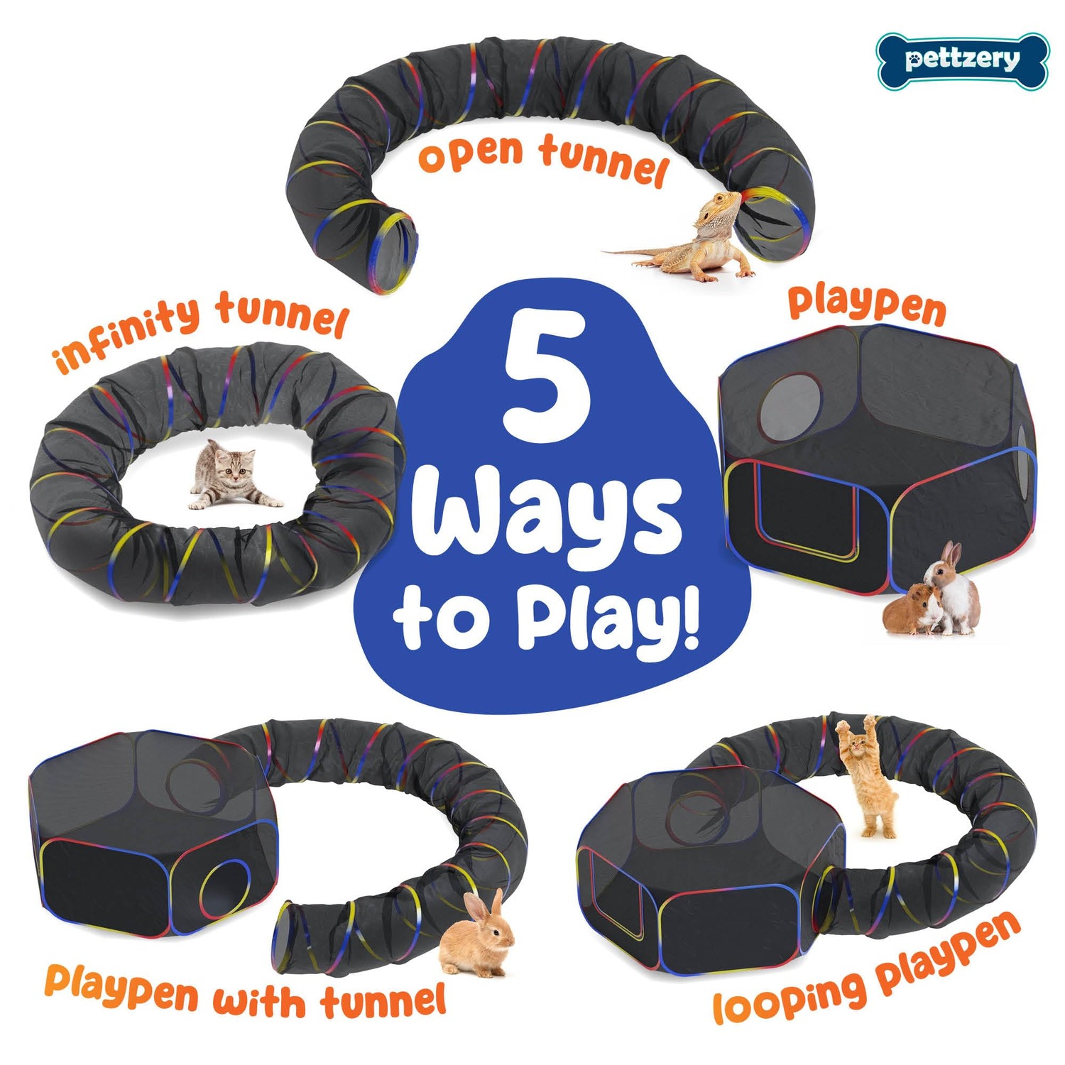 Pettzery Portable Catio with Play Tunnel
