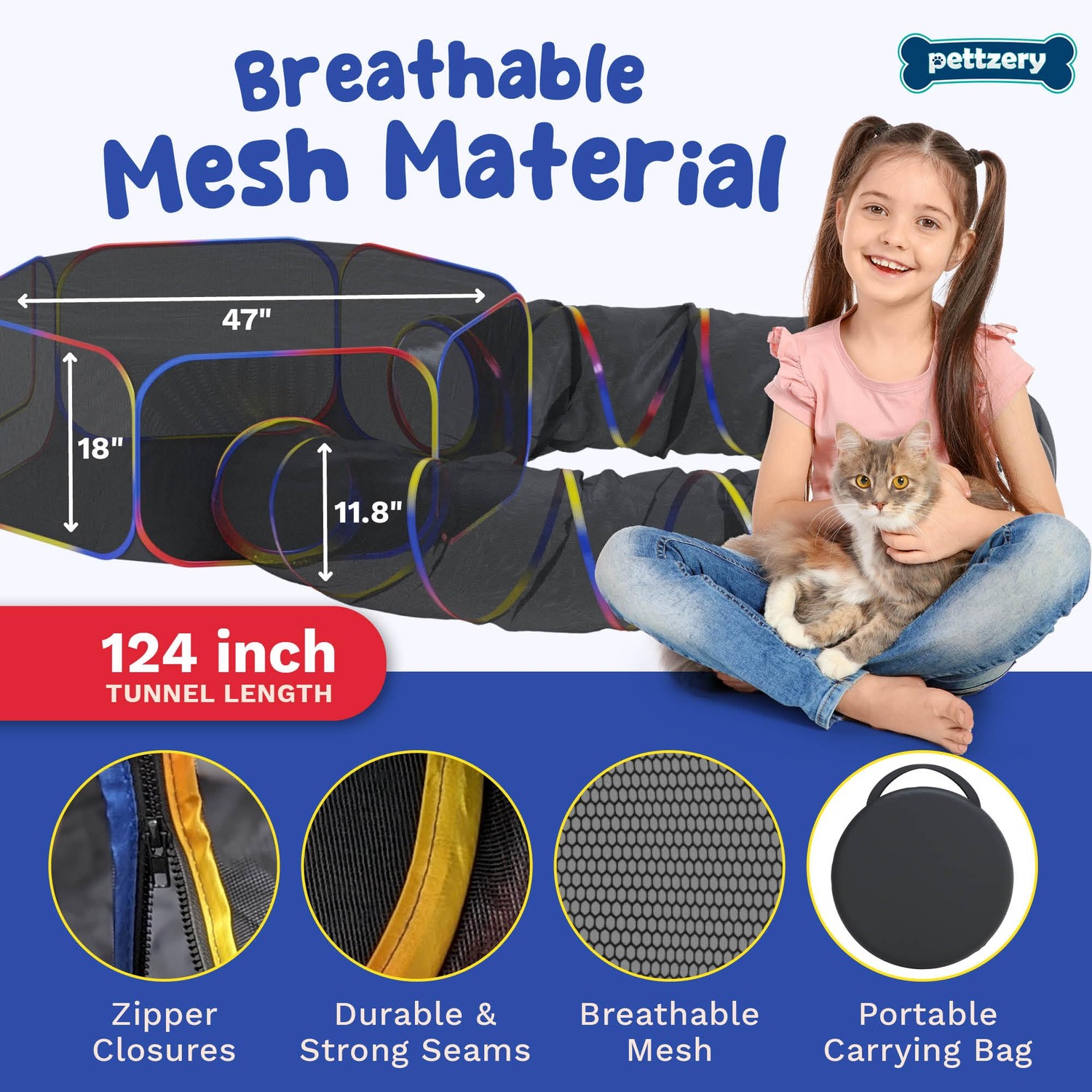 Pettzery Portable Catio with Play Tunnel