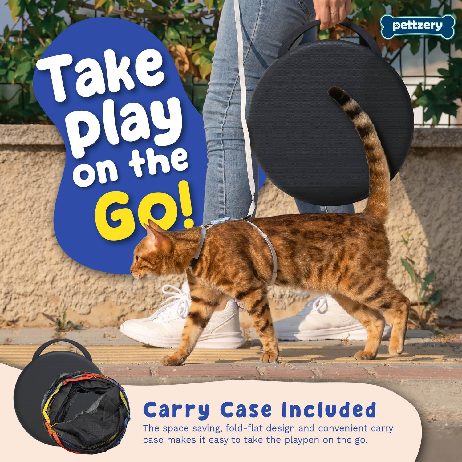 Pettzery Portable Catio with Play Tunnel