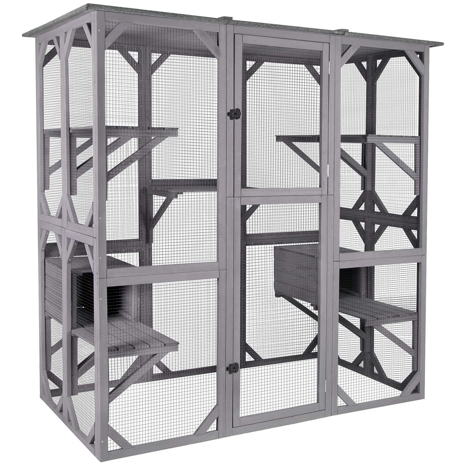 Walk-In Catio Two-Level Outdoor Cat Enclosure with Wheels: image 8