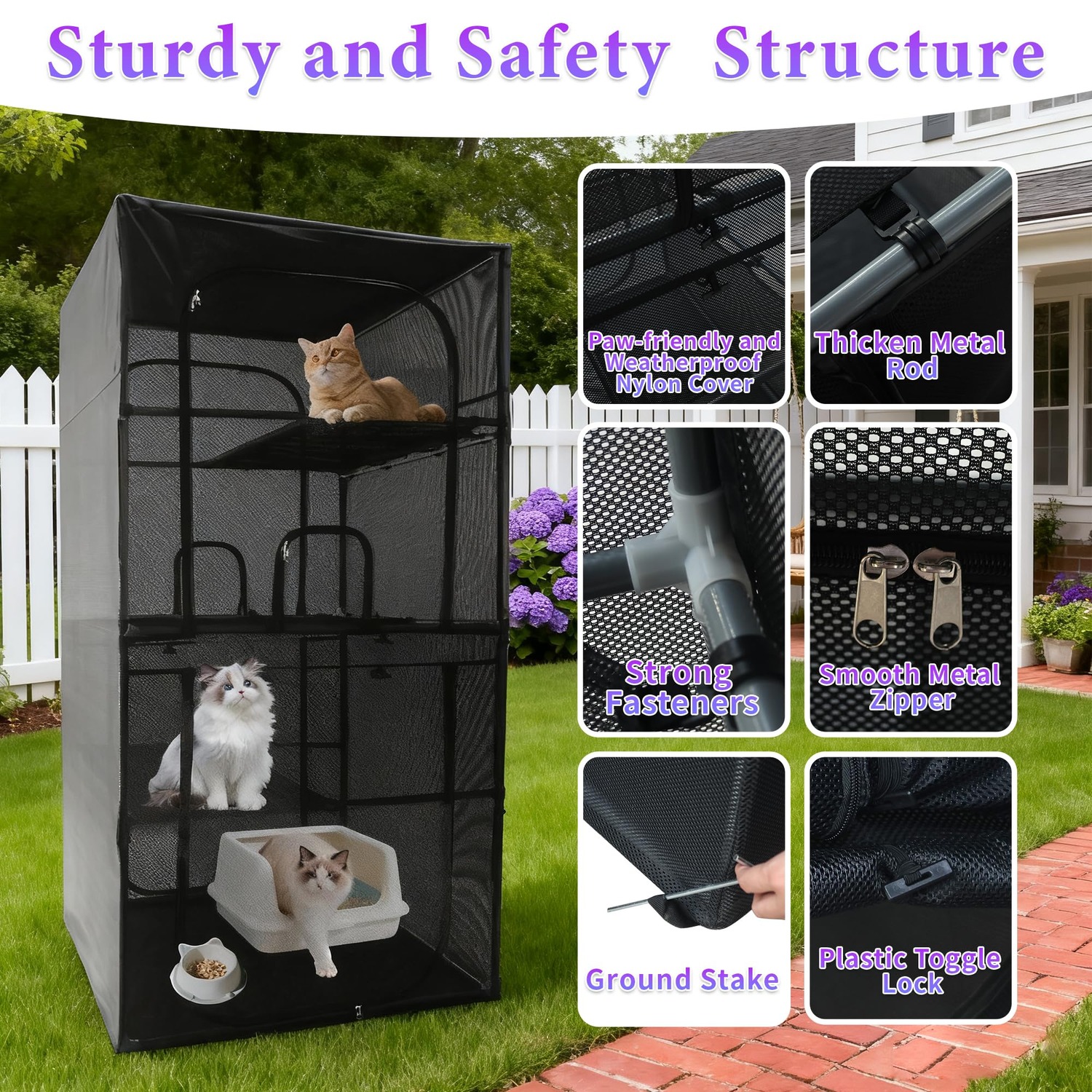 Deblue 4-Tier Window Catio Cat Enclosure: image 4